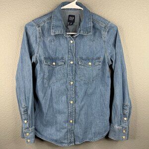GAP Blue Denim Button Down Shirt
